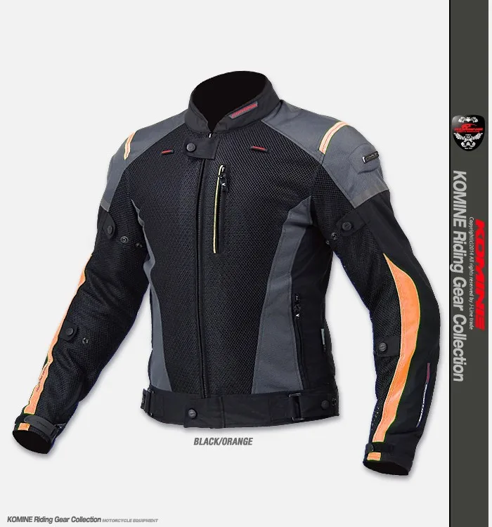 Новинка для KOMINE JK069 мотоциклетная куртка летняя сетчатая дышащая гоночная анти-капля куртка Мужские куртки для верховой езды - Цвет: Оранжевый
