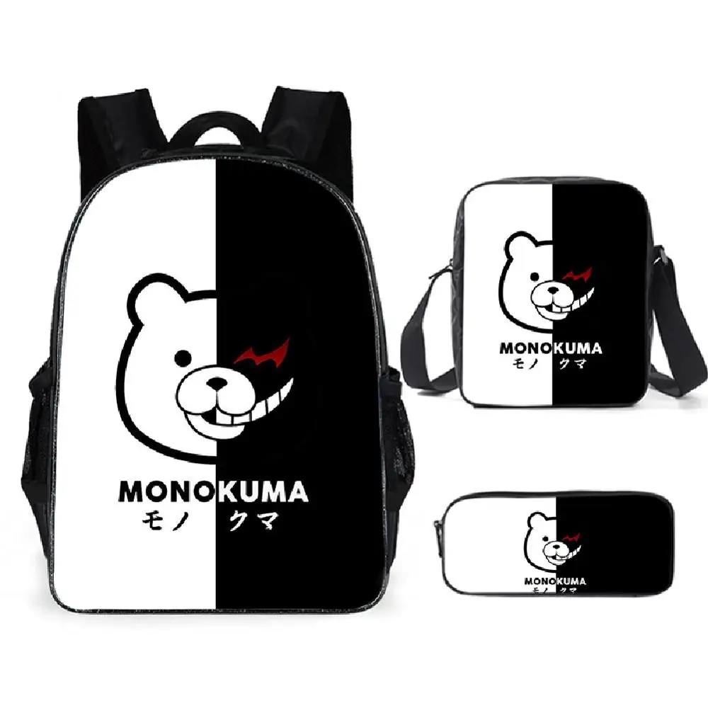 Новый аниме Danganronpa Monokuma черный белый медведь школьный рюкзак подростковый