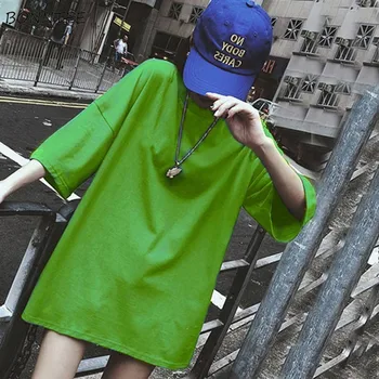 

T-shirts Women Harajuku Solid Color Hip Hop Streetwear Short Sleeve Womens Clothing Loose Leisure Trendy Daily Simple Summer New