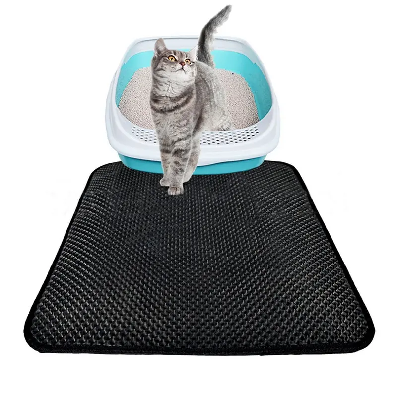 

Cat Litter Mat EVA Double-layer Cat Litter Mats Waterproof Bottom Layer Black Cat Bed Cat Supplies Mats Black Gray Cn(origin)