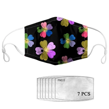 

Dust Mask Colorful Floral Print Women Mouth Mask With 7 Pcs PM2.5 Activated Carbon Filter Paper Elastic Breathable Outdodr Used
