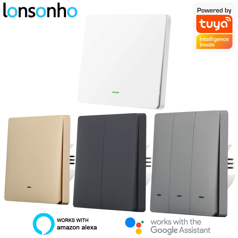 Умный переключатель Lonsonho Tuya с Wi Fi ЕС 220 В с/без нейтральной беспроводной кнопки