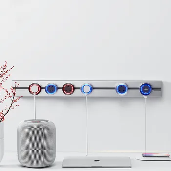 

Wall Embedded Wireless Power Track 1200mm Electrical Orbital Sockets UK 6 Adapters Flexible Outlet Black Gray Silver Champagne Q