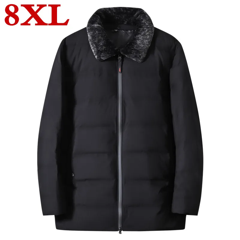 

plus size 8XL 7XL Winter Ultralight Duck Down Men's Brand Clothing 90% White Duck Down Jackets Stand Collar Seamless Warm Parka