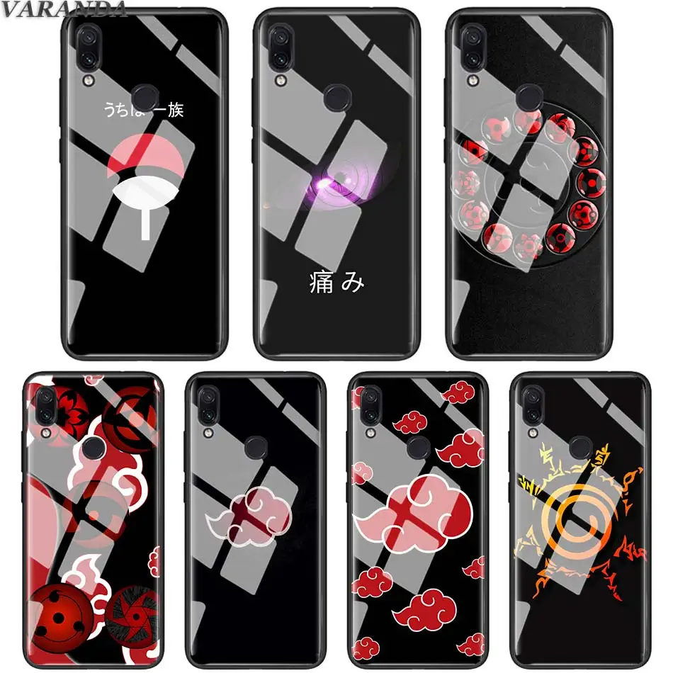 

Anime Naruto Sharingan Rinnegan Tempered Glass Case for Xiaomi Mi A3 Lite Redmi K20 Pro 7 Note 6 7 Pro Glass Phone Cover Coque