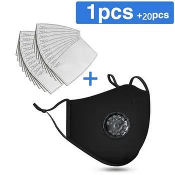 

Reusable Mouth Mask Anti-Dust Breath Valve Facial Protective Cover Face Mask With Activated Carbon Filters Pad