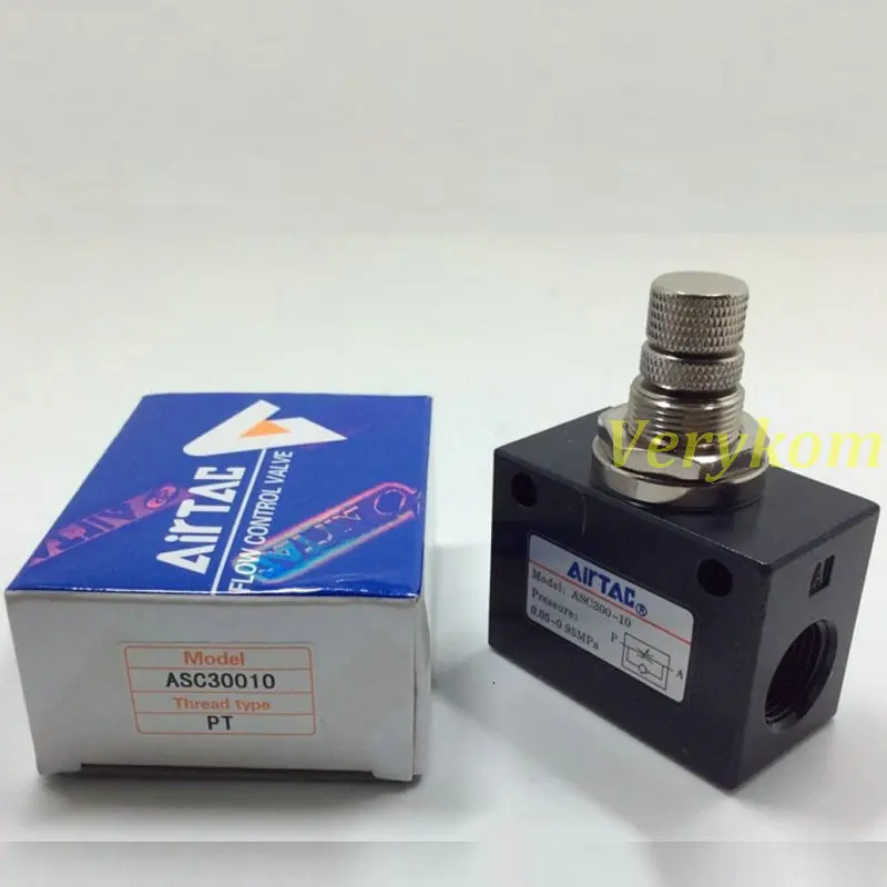 Vanne De Contrôle De Débit D'air ASC200-08 G1/4 - Alliage Aluminium, Pression 0.5~9.5 MPa Pour Systèmes Pneumatiques