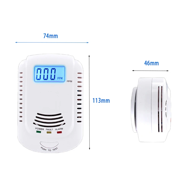 LCD Display Carbon Monoxide Detector CO Flammable Gas Leakage Sensor Home Security Fire Alarm for LPG LNG CH4 Methane Propane
