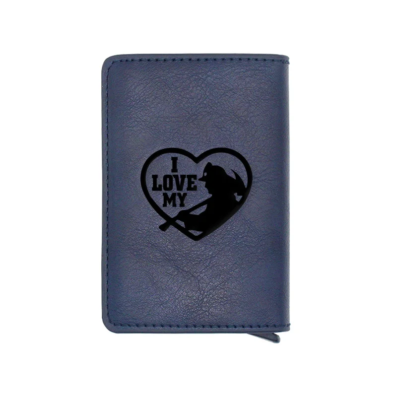 

Unique Firemen I Love My Work Design Card Holder Wallets Men Women Rfid Leather Short Purse Slim Mini Wallet Money Bag Gifts