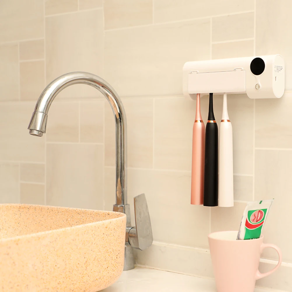 

Electric Toothbrush UV Sterilizer Antibacterial Light Toothbrush Holder Toothpaste Dispenser Wall Mounting