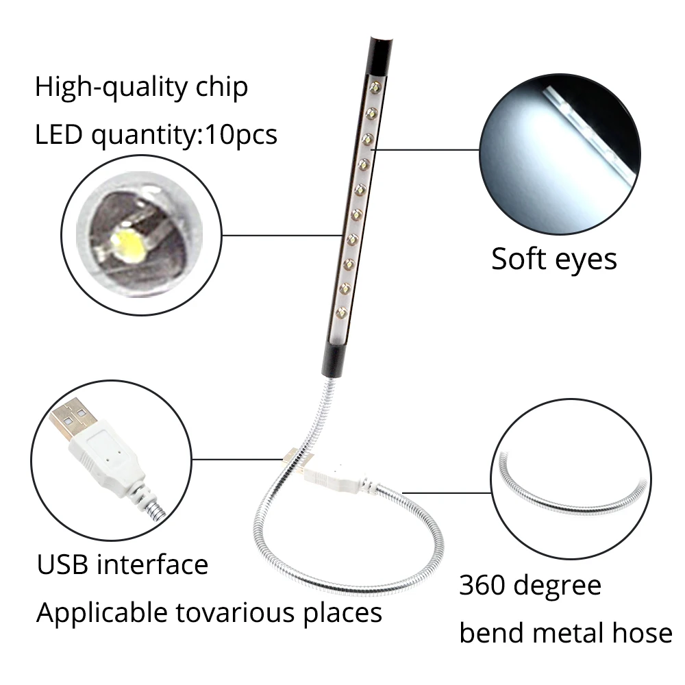 Flexible Book Reading Mini Desk 10led 1
