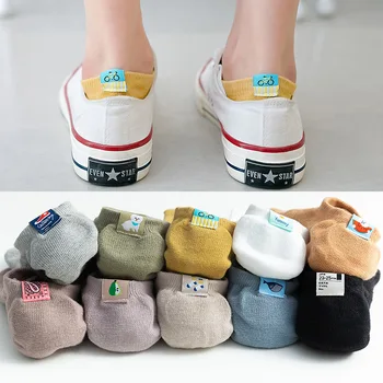 

Solid Sock for Woman Boat Adult Sweet Ladies Thin Socks Cotton Summer Female Trendy Fashion Invisible Shallow Mouth Calcetines