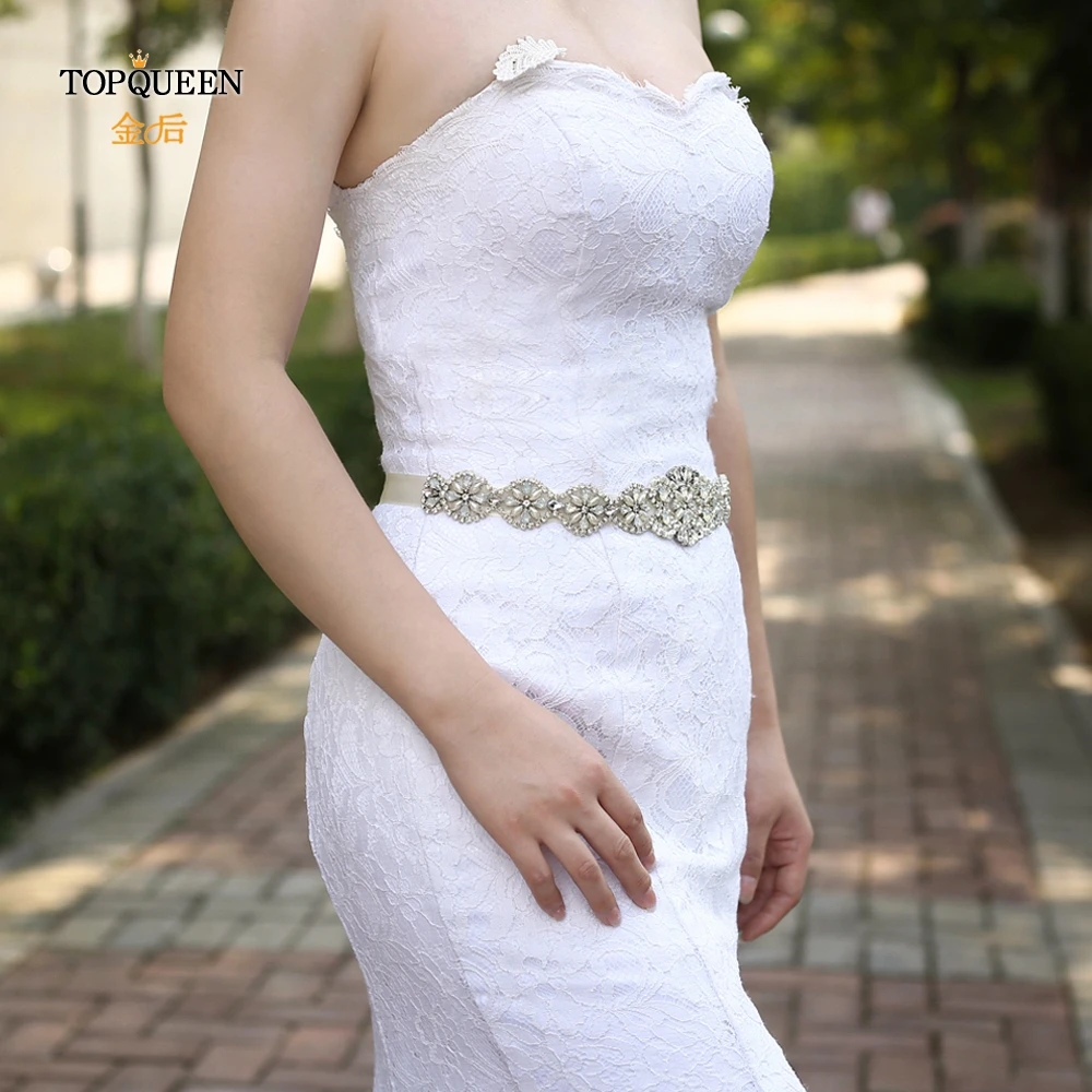 TOPQUEEN S161-Protein, свадебные жемчужные белковые стразы, пояс с жемчугом для подружки невесты, стразы, пояс с жемчугом для подружки невесты