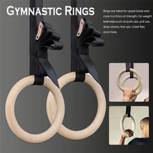 1 пара 28 мм деревянные гимнастические кольца фитнес-оборудование спортзал силовые упражнения нейлоновые лямки подтягивания тренировки мышц