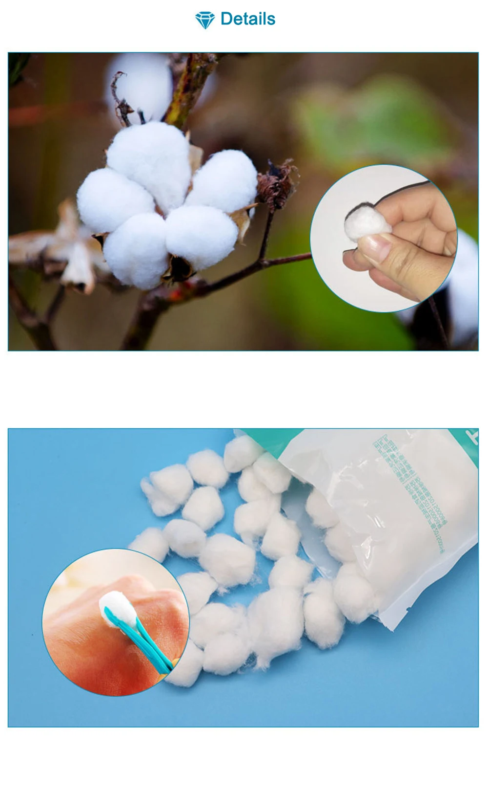 1Pack Dog & Cat Farm Animal Medical Dental Hemostasis Sucking Saliva Pet Cotton Balls Acupuncture Needle Cupping Ignition Scrubs (11)