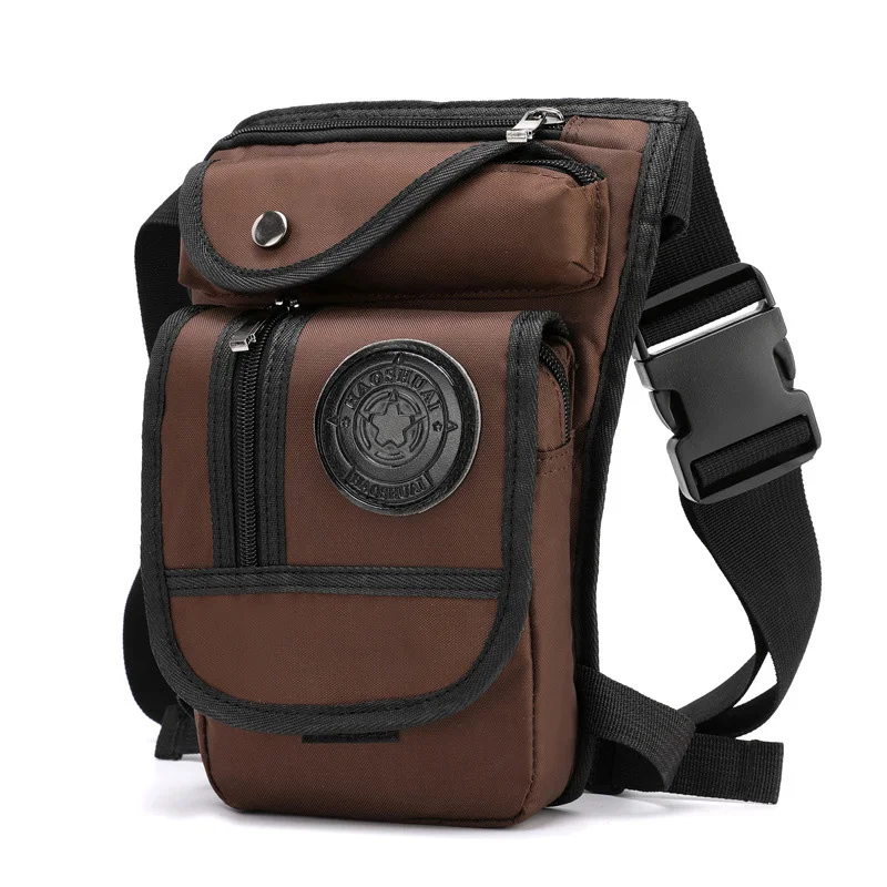 Brown Waist pack Мужская нейлоновая Водонепроницаемая поясная сумка, износостойкая сумка для ног, пояс для бедер, Военная Тактическая Сумка для езды на мотоцикле, сумки через плечо - Цвет: Brown Waist pack