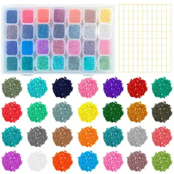 

Lvcky 28 colors replacement Diamond Painting Diamonds with Storage boxes and 110 pieces Marker Label cross stitch decorative