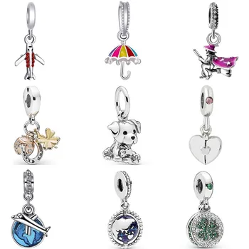 

New Arrival Crystal Aircraft Dog Umbrella Witch Earth Arrow Heart Beads Fit Original Pandora Charms for Women Making Jewelry