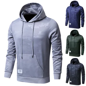 

Dropshipping Casual Tops Plus Size Fashion Men's Casual Fashion Camouflage Printing Hoodie Long Sleeves Sweatershirt Tops man H
