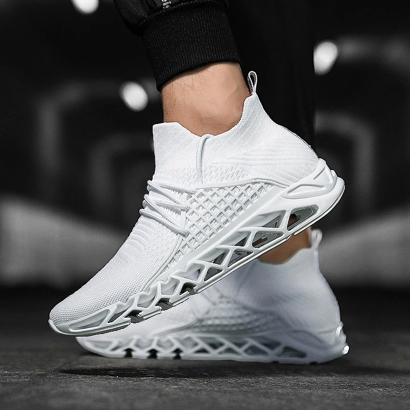 

running shoes Socks sneakers net red shock absorption summer breathable wild knife front elastic shoes men's tide shoes 2019