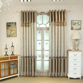 

Custom Study New Flannel Printing Stitching Embroidered Curtain Left and Right Biparting Curtains for Living Room Bedroom
