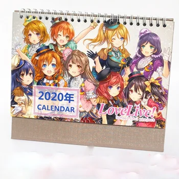 

Year 2020 Desk Calendar Anime LoveLive! DIY Cartoon Characters Coil Calendars Daily Schedule Planner Desk calendar Decoration
