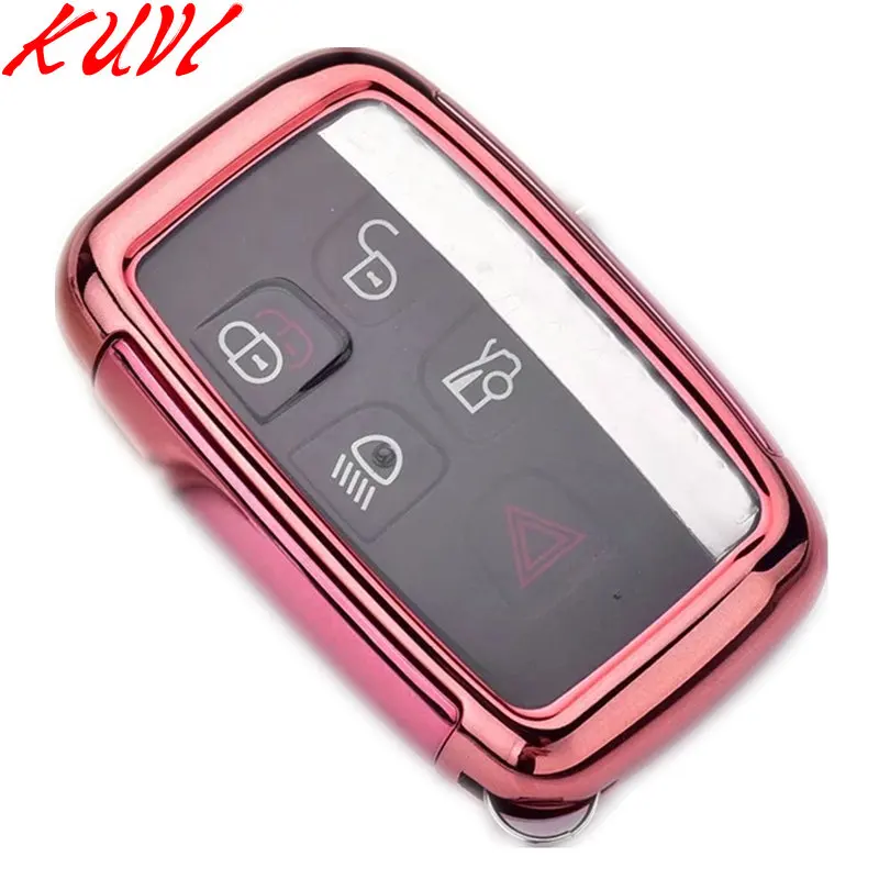 Мягкий ТПУ чехол для ключей для Land Rover A9 Range Rover Sport Evoque freelander 2 Jaguar XE XJ Xjl XF C-X16 V12 гитара F X Typ - Название цвета: Розовый