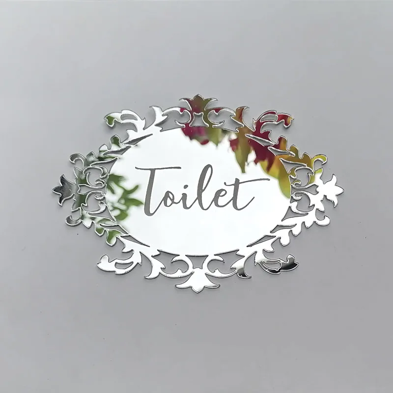 3D Acrylic Toilet Mirror Stickers Woman&Man Toilet Sign Mirror Wall Sticker Home Hotel Washroom Door Sign Sticker toilet mirror stickers