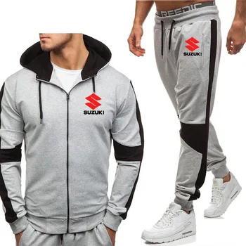 

Hoodies Men Suzuki Car Logo Printed New Fashion Casual Harajuku Hooded Fleece Warm zipper Jacket Sweatshirt Sweatpants Suit 2pcs