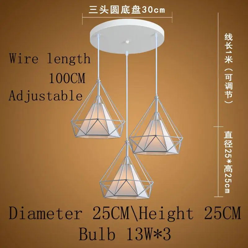 DIY Лофт классический декоративный светильник освещение AC 85 V-260 V винтажная Скандинавская железная люстра несколько регулируемых Ретро подвесных ламп - Испускаемый цвет: Фиолетовый