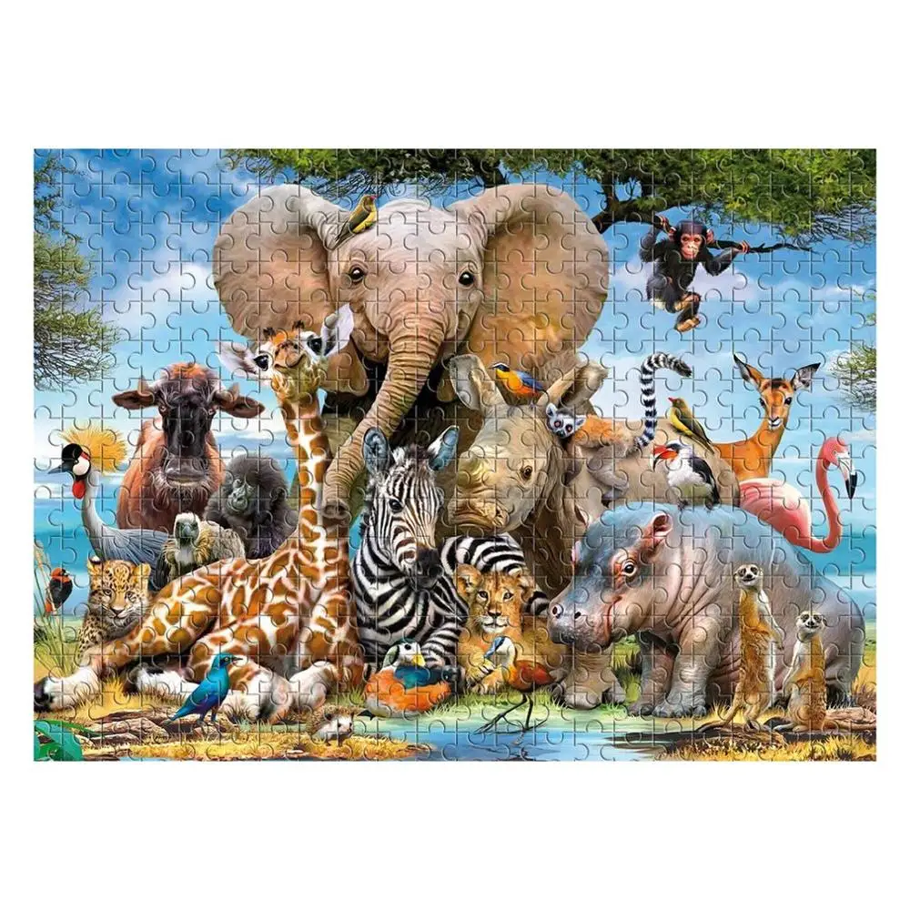 

Pure Wooden 1000 Pieces Puzzle African Animals Jigsaw Picture Puzzle for Adults Customized Assembling Puzzle Games Gifts