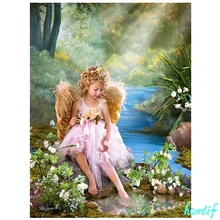 DIY, Полная площадь, алмазная вышивка, Мультяшные ангелы фото на заказ, алмазная живопись, вышивка крестом, 3D, Алмазная мозаика, декор 535