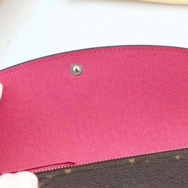 Модный женский кожаный кошелек роскошный высококачественный кошелек простой кошелек на молнии стиль - Цвет: Plum red