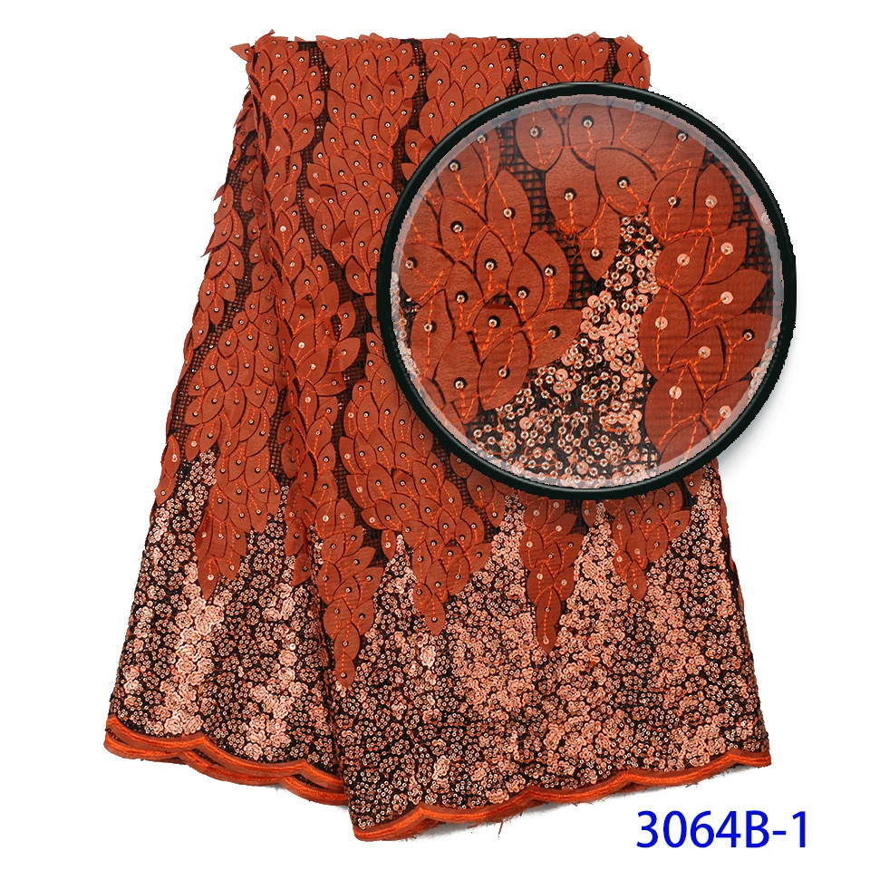 Новое поступление африканская кружевная ткань высокого качества Африканский французский Тюль Чистая кружевная ткань с блестками для африканских вечерние платья 3064b