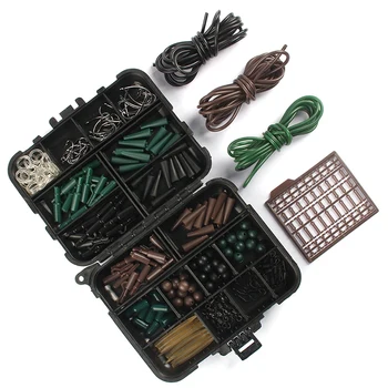 

1 Set Assorted Carp Fishing Accessory Line Hook Swivel Rubber Sleeve Sinker Lock Hair Rig Etc.Terminal Tackle