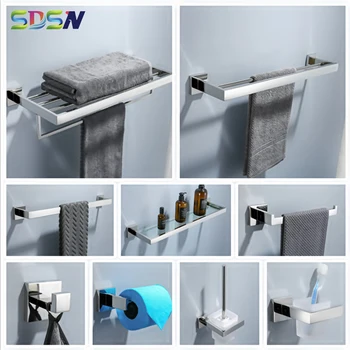 

Barhroom Hardware Set SDSN Chrome Bathroom Hardware Sets 304 Stainless Steel Mirror Chrome Bath Hardware Set Towel Rack Holder