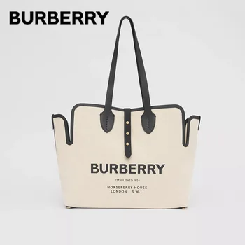 

BURBERRY Cotton Canvas Belt Bags Luxury Women Handbags Printed Lettering Detachable Zipper Pouch Leather Shoulder Bags 80313181