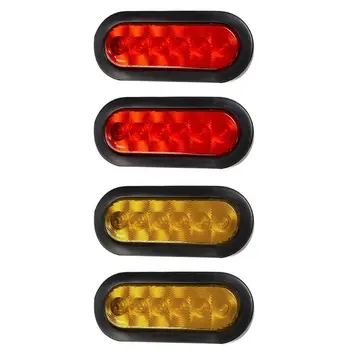 

2 Pcs Oval 6 LED Trailer Tail Light Kit IP67 Waterproof Stop Turn Brake Sealed Mount Lights for Boat Trailer RV Trucks Auto Part