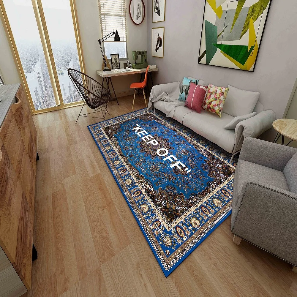 Floor Mat Plush Rug Decorative Carpet Silk Wool Rug Plush Carpet Non Slip Carpet Imitated Cashmere Carpet KEEP OFF Area Rugs Floor Mat Black and White Carpet Living Room Bedroom Bedside Bay Window Sofa Floor Decor Mat Alfombra Tapis