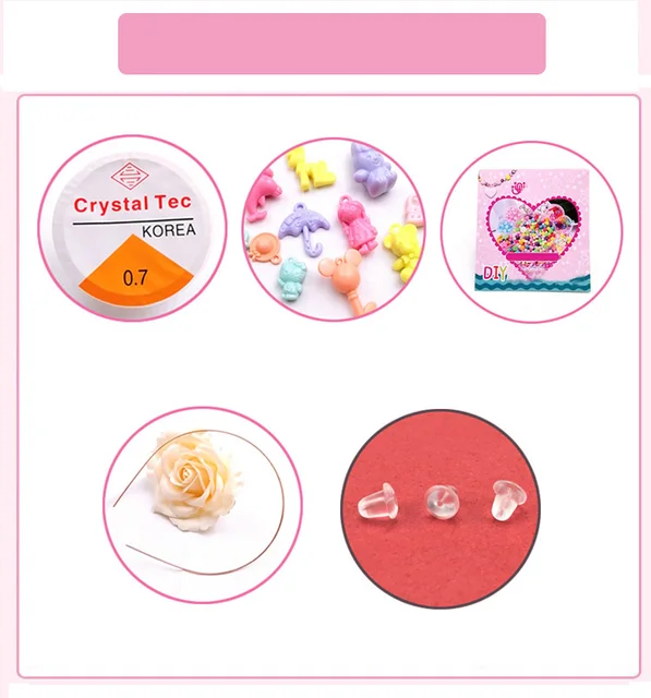 DIY Bracelets Necklaces Acrylic Bead Accessories Puzzle Toys Apple Box Kids Beads Set Jewelry Making For Children Creative Gifts 4