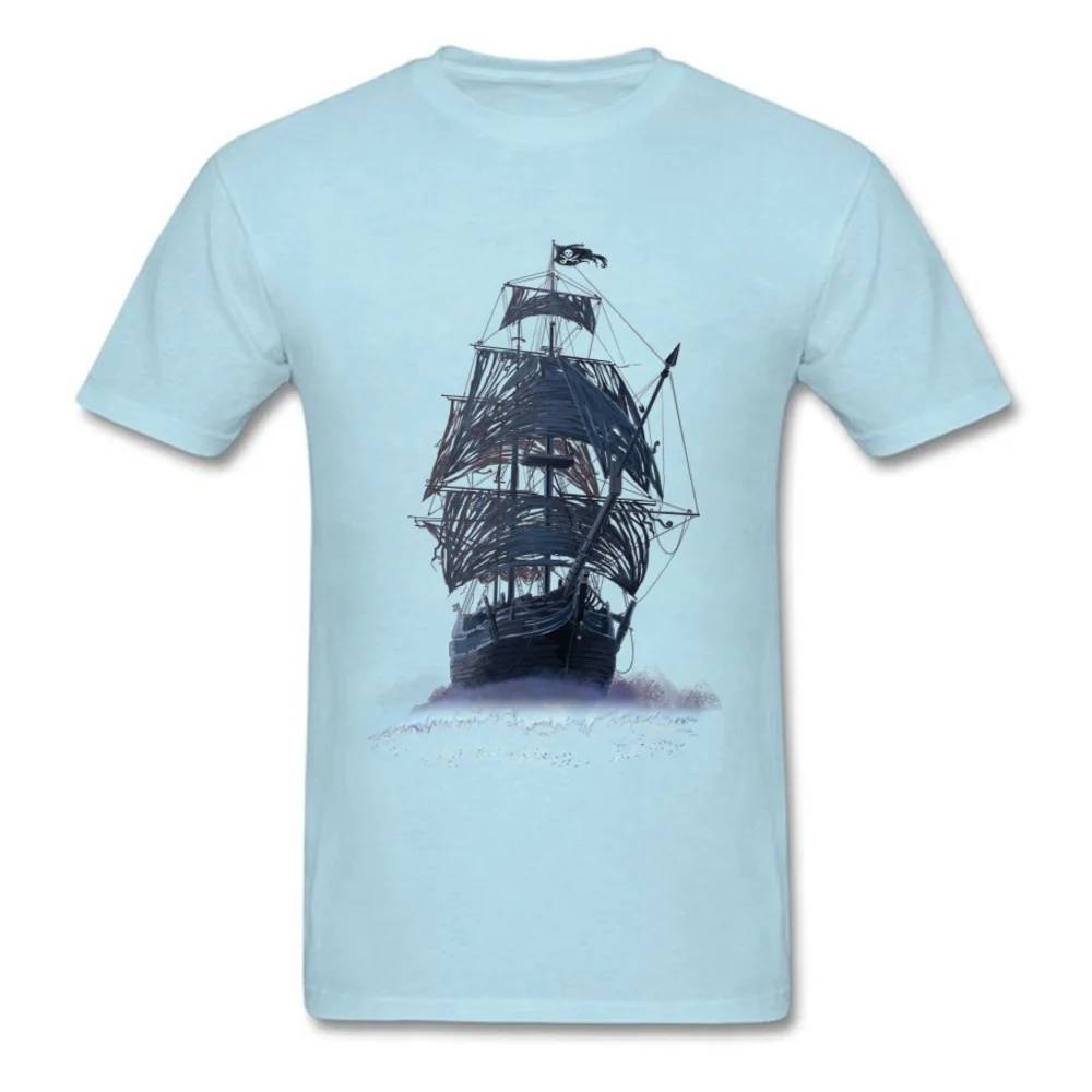 Company Mens Tops Tees Ghost_Pirate_Ship_6711 Normal T-shirts 100% Cotton Short Sleeve Geek T Shirts Crew Neck Ghost_Pirate_Ship_6711 light