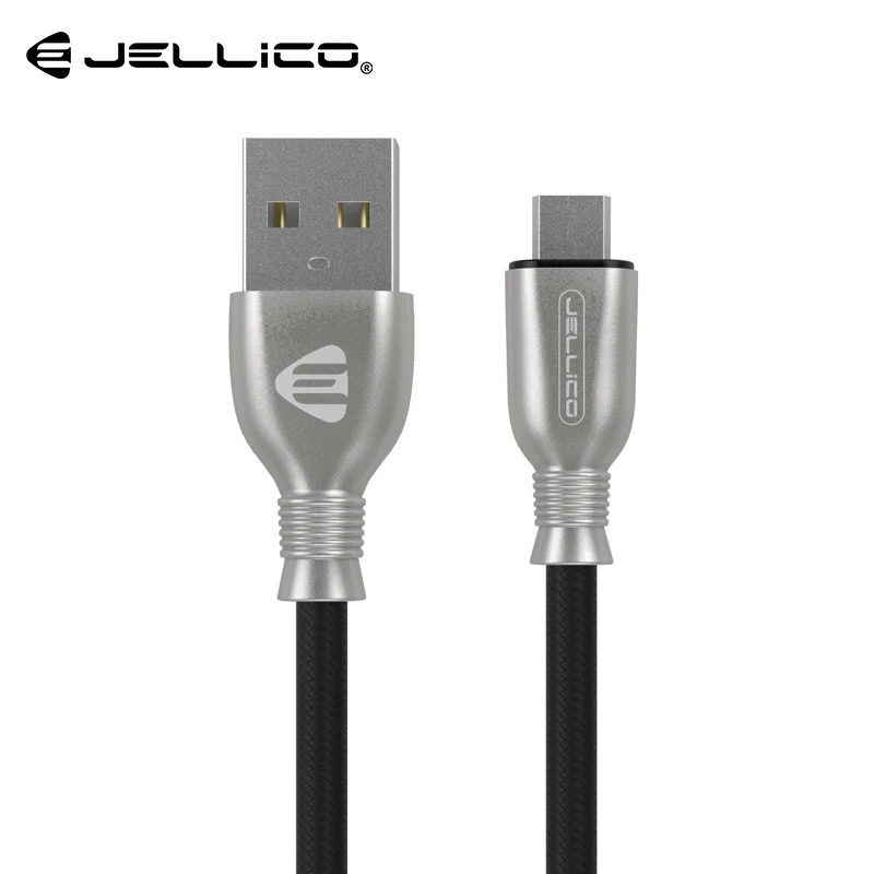 Черный Jellico Micro USB кабель нейлон Быстрая зарядка USB кабель для передачи данных для Hua Wei samsung Xiaomi Android мобильный телефон usb зарядный шнур - Цвет: Черный