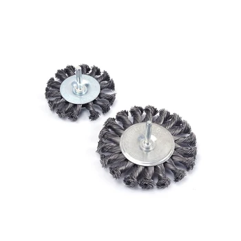 

75/100mm Weed Brush Set Twist Knot Steel Wire Wheel Brush Disc Stainless Steel Garden Tool for Home and Garden 2Pcs/Set