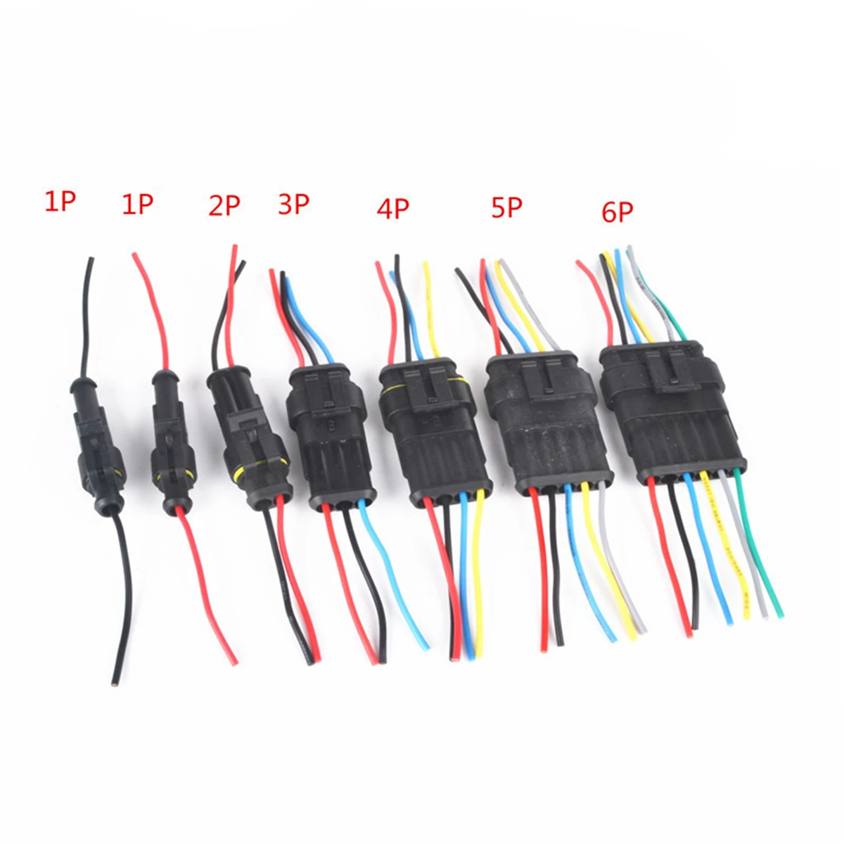 

1/2/5/10 SET Auto wire connector 1P 2P 3P 4P 5P 6P connector 1.5 Male & Female Waterproof Electrical Connector Plug with cable