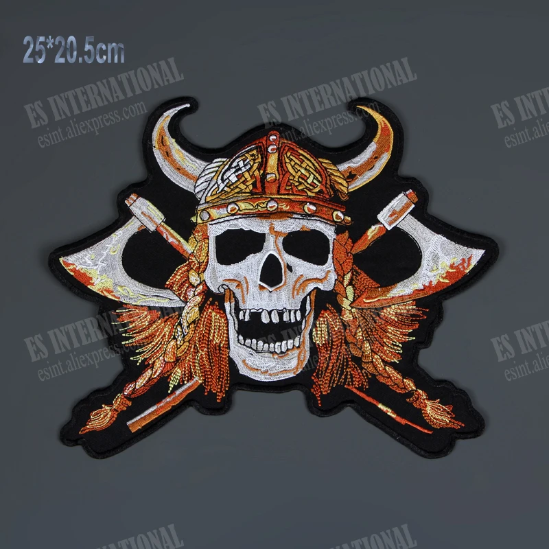 

Нашивки с вышивкой Shouting Skeleton with Two Ax Viking, 9 дюймов