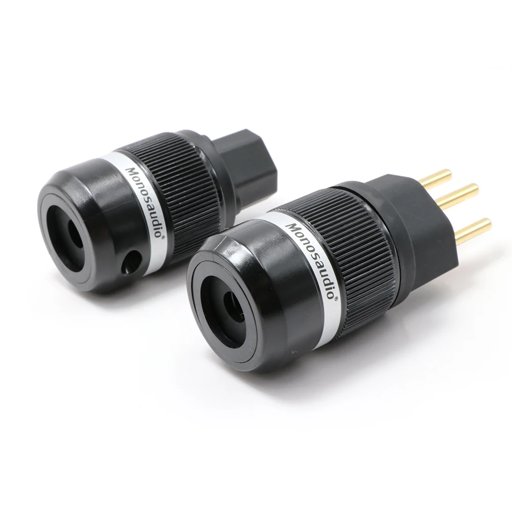 Пара Monosaudio позолоченный Швейцарский MS150G разъем питания, F100G IEC гнездовой разъем