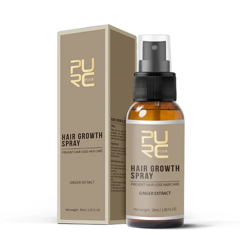 PURC Fashion 30ml Hair Growth Spray Extract Prevent Hair Loss Growing Hair For Men Ginger extract cure scalp growth TSLM1