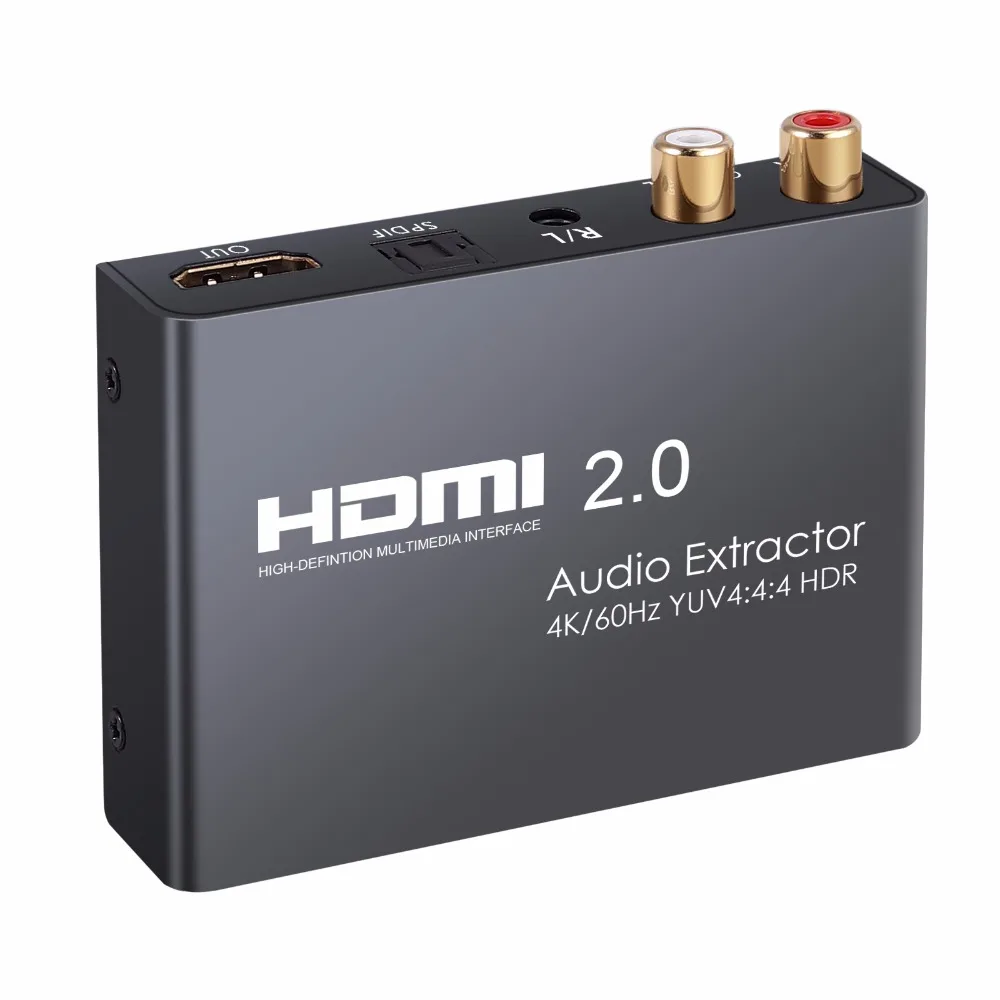 HDMI 2,0 аудио экстрактор 4K@ 60Hz YUV 4:4:4 HDR HDMI к оптический TOSLINK SPDIF+ аналоговый RCA L/R 3,5 мм адаптер разветвителя наушников