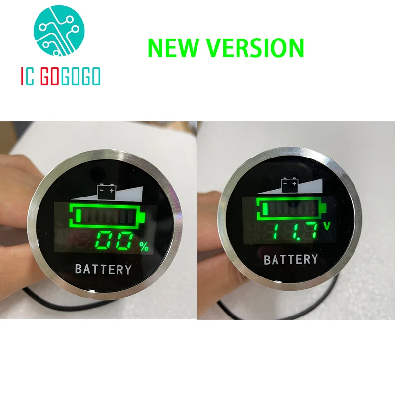 Universal eBike Battery Capacity and Voltage Display Gauge