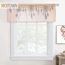NICETOWN, 1 шт., льняные отвесные занавески с рисунком Ловец снов, вдохновляющий принт, льняные, текстурированные, для декора окна, для кухни, кафе, спальни